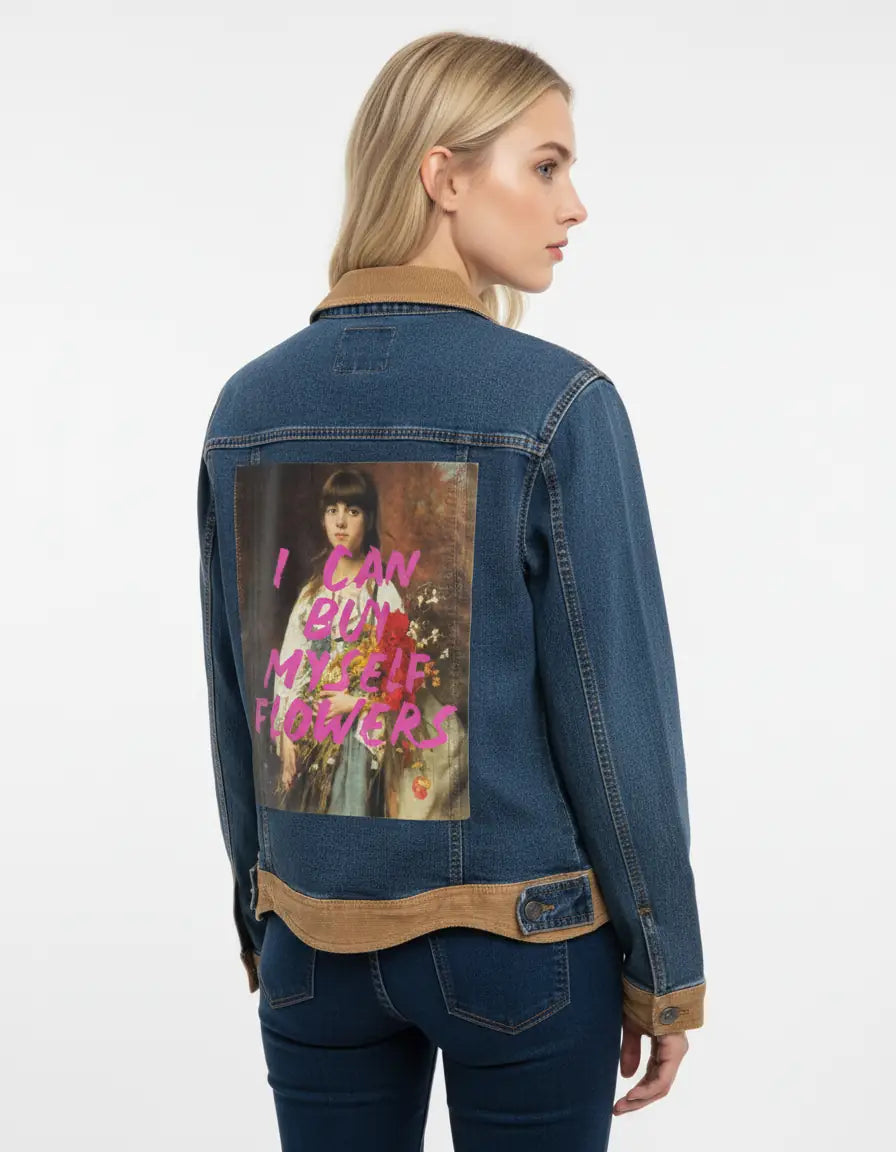 Chaqueta Denim Upcycled – "Self Flowers" Edition